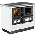 JUSTUS Festbrennstoffherd Rustico 90, 7 kW, Zeitbrand weiß