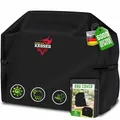 KESSER® Premium BBQ Grillabdeckung Gasgrill Grillhaube Abdeckung Wetterfest - für Weber, Brinkmann, Char Broil Grill Abdeckhaube Schutzhülle | 600D Oxford- Gewebe Reißfest | 147x61x122cm | Schwarz