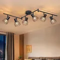 Dehobo Led Deckenstrahler Schwenkbar 350° - Deckenleuchte E14 6 Flammig Rund - Deckenlampe Spots Led Schwarz - Küchenlampe Wohnzimmerlampe Deckenspot Schlafzimmer Ohne Leuchtmittel