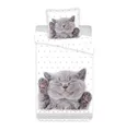 Jerry Fabrics Bettwäsche Kätzchen Katze - Wende-Bettwäsche-Set mit Kitten, 135x200 & 80x80, Baumwolle, 100% Baumwolle