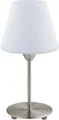 EGLO Tischleuchte DAMASCO 1 Tischlampe, weiß, nickel-matt, exkl. Leuchtmittel E14, Ein-/Ausschalter, ohne Leuchtmittel, Leuchtmittel wechselbar, Nachttischlampe, Schreibtisch, Büro, elegant und zeitlos, 30x14,5x12cm