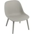 Muuto Fiber Lounge Chair, wood base, grau