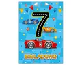 JUNAPACK Einladungskarten Auto zum 7. Kindergeburtstag Jungen Einladungen Rennauto, Einladungskarten mit einem Auto Motiv zum 7. Geburtstag