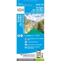 Carte IGN Gorges du Verdon 3442OT Blau TU
