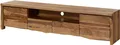 MASSIVMOEBEL24 TV-Board Sheesham 220x45x50 natur lackiert / sandgestrahlt PURE SHEESHAM #224