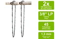 2 Sägeketten passend für Florabest FHE 550A1 | 30cm 3/8LP 45TG 1,3mm
