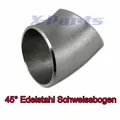 45° Grad EDELSTAHL Bogen 42mm KURZ Rohr V2A Schweißbogen VR6 R32 16V Turbo 1.8T