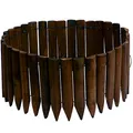 JonesHouseDeco Razenkante Holz Natur Holzzaun,Garten Rasenkante Holzkanten Flexibler Rollborder Rasenkante,Langlebiger Wooden Beeteinfassung Gartenzaun Umzäunung 30x120cm, Dunkelbraun