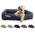 Doctor Bark - Hundebett orthopädisch, waschbar bis 95°C, geruchsfrei & hygienisch, kuscheliger Hundekorb (M - 80x70 cm, grau)