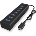 IB-HUB1700-C3  ICY BOX IB-HUB1700-C3 Schnittstellen-Hub USB 3.2 Gen 1 (3.1 Gen 1) Type-C 5000 Mbit/s Schwarz - Schwarz