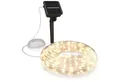 BEARWARE LED-Lichterkette Solar 10m warmweiß, Innen & Außen, Solarpanel mit Akku, 100 Leds, IP44, 2 Modis, wetterfest für Garten, Hochzeit, Balkon, Terasse uvm.