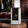 Wamsler WPO 7 Pelletofen Stahl Weiß, gerade Seiten Pelletkamin 7,5kW