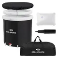 ECD Germany Eisbad Ø80 cm, Eistonne mit Isolierung, Komplettset, 350L Eisfass Tonne für Eisbaden, Kältetherapie & Regeneration, Faltbare Ice Bath Outdoor Kaltwasserbad, Mobile Eisbadewanne für Zuhause