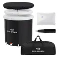 ECD Germany Rundpool Eisbad Ø80 cm Eistonne mit Isolierung Komplettset Eisfass Tonne Außen, Faltbare Mobile Ice Bath 350L für Kältetherapie & Regeneration, H75cm