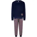 comtessa Schlafanzug Iceberg Buddies (Set, 2 tlg., 2-teilig) Mädchen Pyjama Frottee lang Langarm Baumwolle Winter blau|lila 164