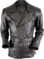 Motorrad Lederjacke im Retro 80´s stil Chopper Protektoren Bikerjacke Rocker(S)