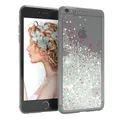 Für Apple iPhone 6 / 6s Glitzer Hülle Flüssig Silikon Case Handy Cover Silber