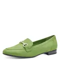 MARCO TOZZI Damen Loafer ohne Absatz Vegan mit Schnalle, Grün (Apple), 37 EU