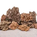 AquaOne Aquarium Steine Drachenstein I Natursteine 1 Stück Gr.XXXL I 10-15kg pro Stein I Aquascaping Gestein für Tank I Felsen Dekoration Rückwand Deko braun
