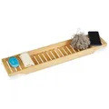Relaxdays Badewannenablage, Hellbraun, Holz, 68.5x4.5x14.5 cm, Badezimmer, Baden & Duschen, Duschablagen