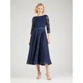 SWING Cocktailkleid (1-tlg) Spitze blau 36