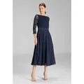 SWING Abendkleid Taillierter Schnitt mit ausgestelltem Rockteil blau 36