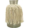 Exner GmbH Garten- & Wohnaccessoires Windlicht Exner Makramee Windlicht, Glas, 14x14x25 cm, 243107 (1 St)