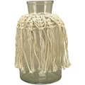 Exner Makramee Windlicht, Glas, 14x14x25 cm, 243107