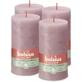Rustik Stumpenkerzen 130/68 mm - Eschen Rose (4 Stück)