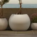Dalia 70. Runder Pflanz- Und Blumentopf Aus Polyethylen Ø68x50 Cm Für Draußen Und Drinnen Sehr Widerstandsfähig. Farbe Anthrazit