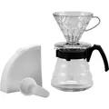 Hario Einsteigerset Kaffee 4 teilig Glas schwarz V60 Craft Coffee Maker 17, 3 x 24, 5 x 13 cm (40 Filter) VCDS-02-B-EU - Schwarz