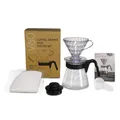 HARIO V60 Kaffeefilter-Set 02 - Schwarz (Kaffeemaschine) mit Dripper, Server, Filterpapier und Löffel (40 Stück)