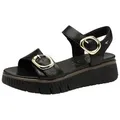 Tamaris WIDE FIT MultiAdjustable, comfortFit aus Leder Sandale comfortFit schwarz 38 EU