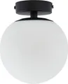 Lucande Deckenlampe Bidolo, schwarz, Glas, Ø 15 cm, IP44