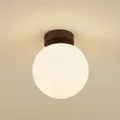Deckenleuchte Lucande, Bidolo, dimmbar, Schwarz, für Badezimmer, Glas - 17.7