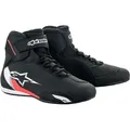 Alpinestars Sektor Motorradschuhe, schwarz-weiss-rot, Größe 45 für Männer
