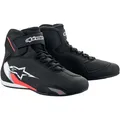 Alpinestars Motorrad Schuhe 11,5 - Sektor - Leichte Sneaker schwarz-weiß-fluorot