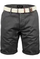 Amaci&Sons Herren Chinoshorts inkl. Gürtel Männer Kurze Bermuda Hose Regular Fit Gurt7030 Anthrazit W34