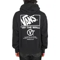 Vans Stacked Hoodie Pullover Schwarz/Weiß, Baumwolle Langarm