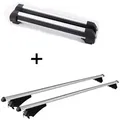 VDP Dachträger, Skiträger VDP-S4 4 Paar Ski + Relingträger Tiger XL kompatibel mit Mitsubishi Outlander PHEV ab 14