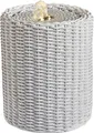 Brunnen - Zimmerbrunnen - Korboptik - Polyresin - 4 warmweiße LED - H: 20cm - für Innen - weiß