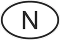 Aufkleber Flagge Oval Code Land Auto Motorrad Norwegen Norwegische N