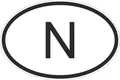 OVAL aufkleber kennzeichen sticker auto motorrad flagge norwegen norwegische N