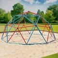 Klettergerüst 360x360x180cm DomeClimber Kinder Kletterkuppel Geodome 12FT - blau/rot - Blau/Rot