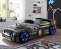 Möbel Akut Autobett Rinum Schwarz Hochglanz 90x200 cm Kinderbett Rennwagen