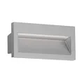 ledscom.de LED Wandeinbauleuchte NOLA, Downlight für außen, IP54, grau matt, 140 x 70mm, warmweiß