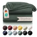 Blumtal Kuscheldecke flauschig XXL - Oeko-TEX zertifizierte Fleecedecke 220x240 cm - Wohndecke 220x240 cm - wärmende Decke flauschig- Kuscheldecke Grün -Wohnzimmer Decke Grün