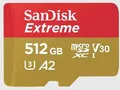 SanDisk Extreme microSDHC-Karte 512GB Class 10 UHS-I stoßsicher, Wasserdicht