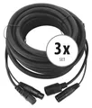 3er Set Hybrid-Kabel für DMX und Stromversorgung von Lichteffekten mit 10m Länge
