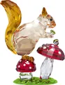 Swarovski Tierfigur Deko Kristallfigur Sammelfigur Idyllia Eichhörnchen und Pilze (1 St), Swarovski® Kristall